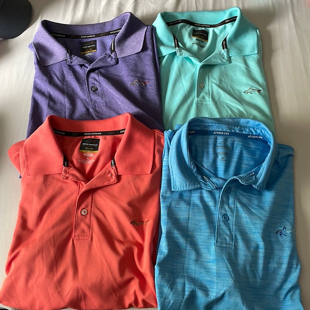 Lot of 4 men’s Greg Norman polos